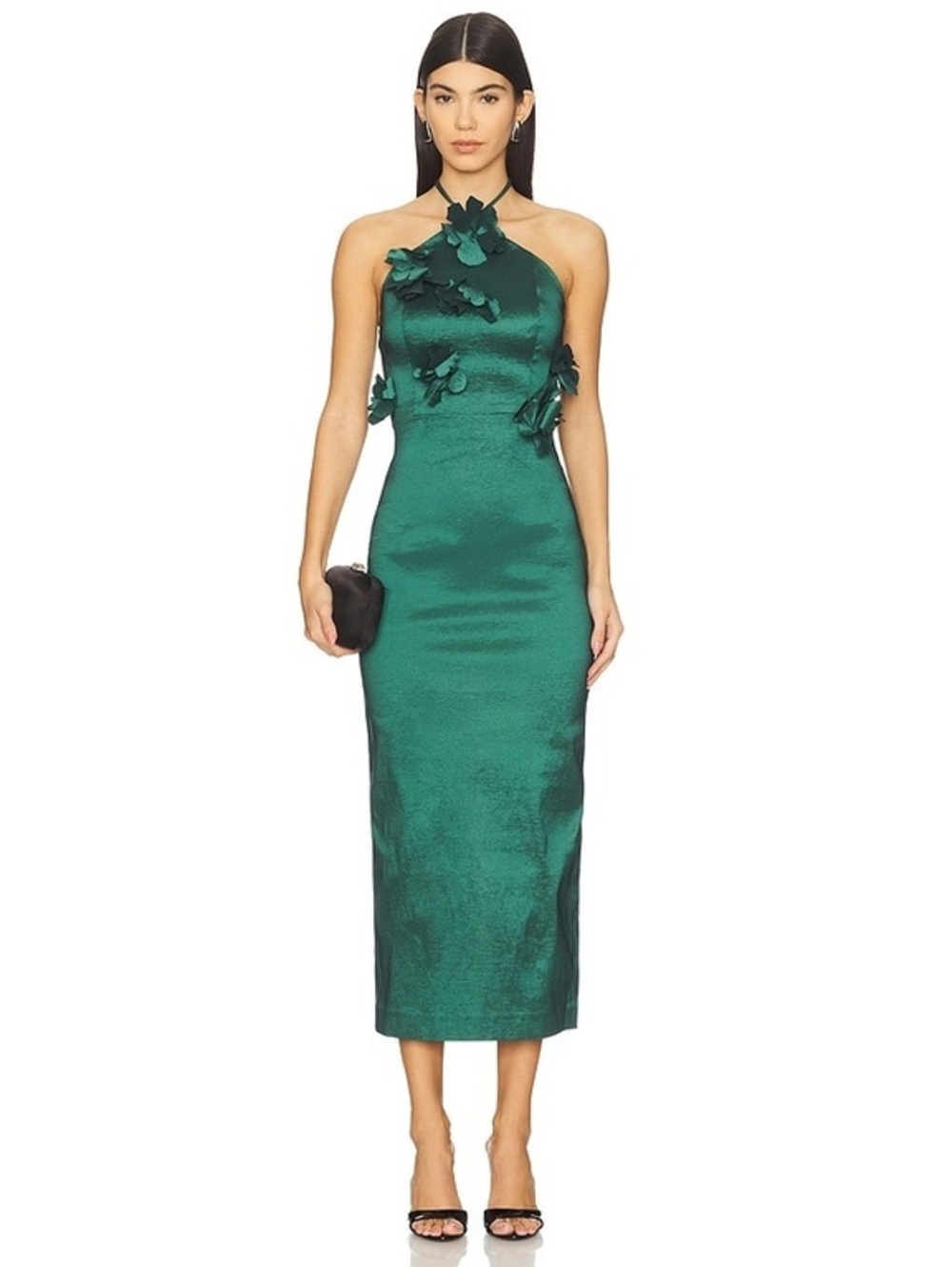 Kika Vargas Megertu Dress in Pine missing neck lace
